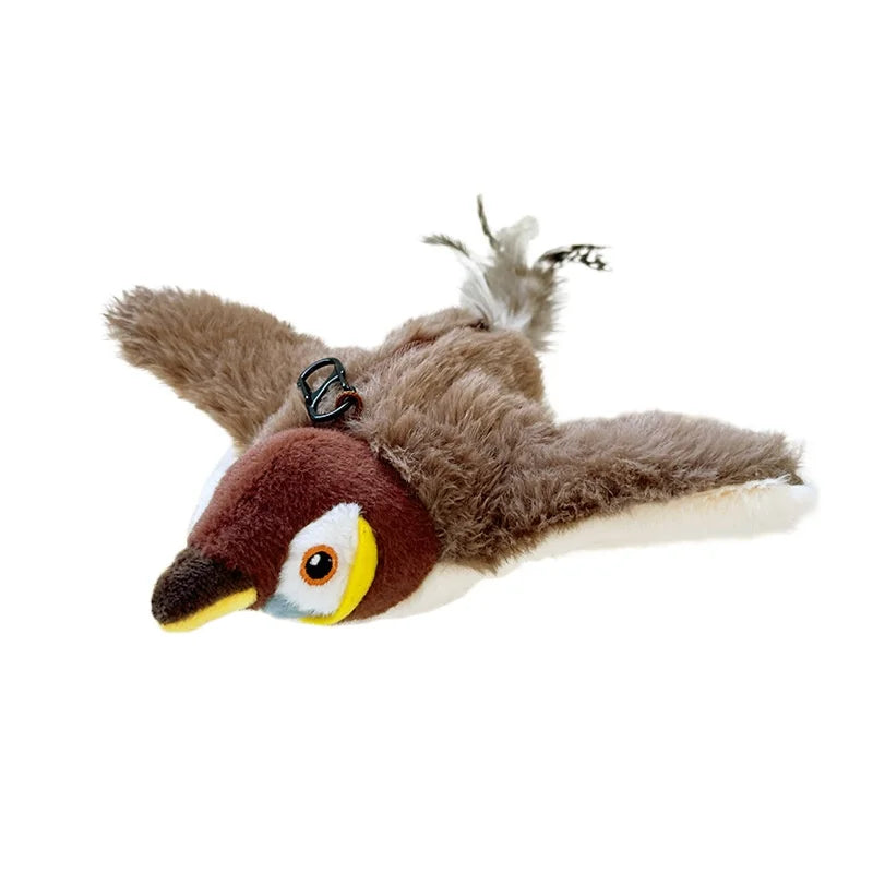 2 Styles Interactive Cat Toy Flapping Bird With Catnip Rechargeable Bird Cat Toys Touch Activated Fluffy Plush Toys For Cats