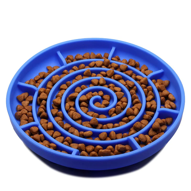 Pet supplies Slow Food Bowl Cat Anti-Knockover Anti-Slip Food Bowl Puppy Anti-choking Silicone Toy Food Plate