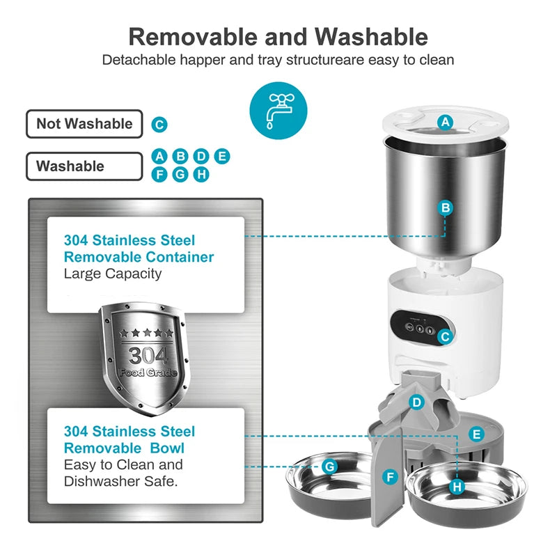 Automatic Pet Feeder For Cats WiFi Smart Swirl Slow Dog Feeder With Voice Recorder Large Capacity Timing Cat Food Dispenser