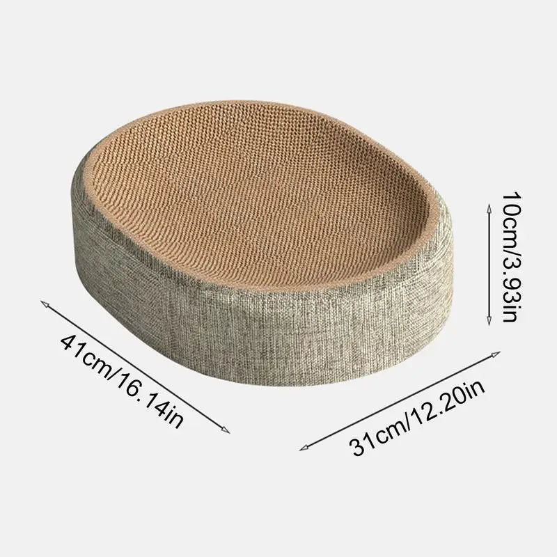 Oval Shaped Scratch Pad for Cats Sisal Scratching Cat Bed Multipurpose Pet Sleeping Mat Wear-Resistant Cat Scratch Bed Nest