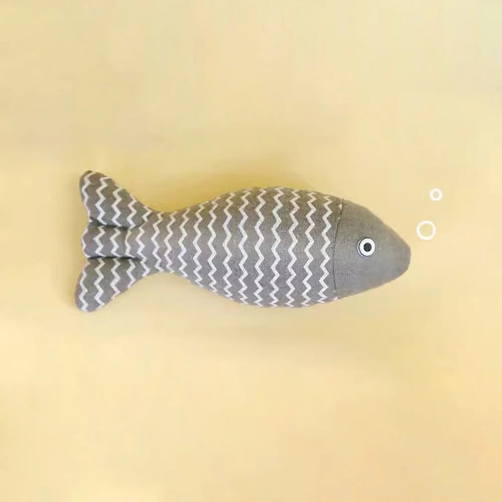 MADDEN Cat Fish Toy Cat Scratcher Catnip Toy Interactive Simulation Fish Cat Mint Fidget Toys Stuffed Playing Toy For Cat Kitten