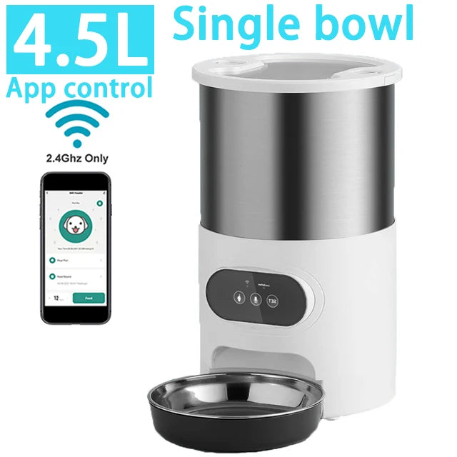 Automatic Pet Feeder For Cats WiFi Smart Swirl Slow Dog Feeder With Voice Recorder Large Capacity Timing Cat Food Dispenser