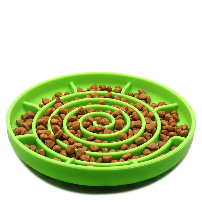Pet supplies Slow Food Bowl Cat Anti-Knockover Anti-Slip Food Bowl Puppy Anti-choking Silicone Toy Food Plate