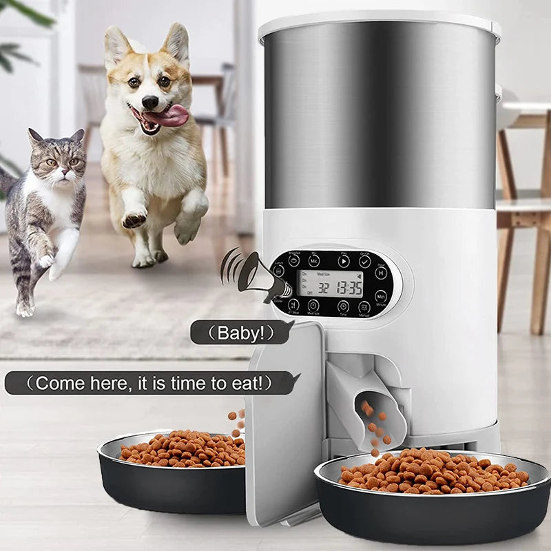 Automatic Pet Feeder For Cats WiFi Smart Swirl Slow Dog Feeder With Voice Recorder Large Capacity Timing Cat Food Dispenser