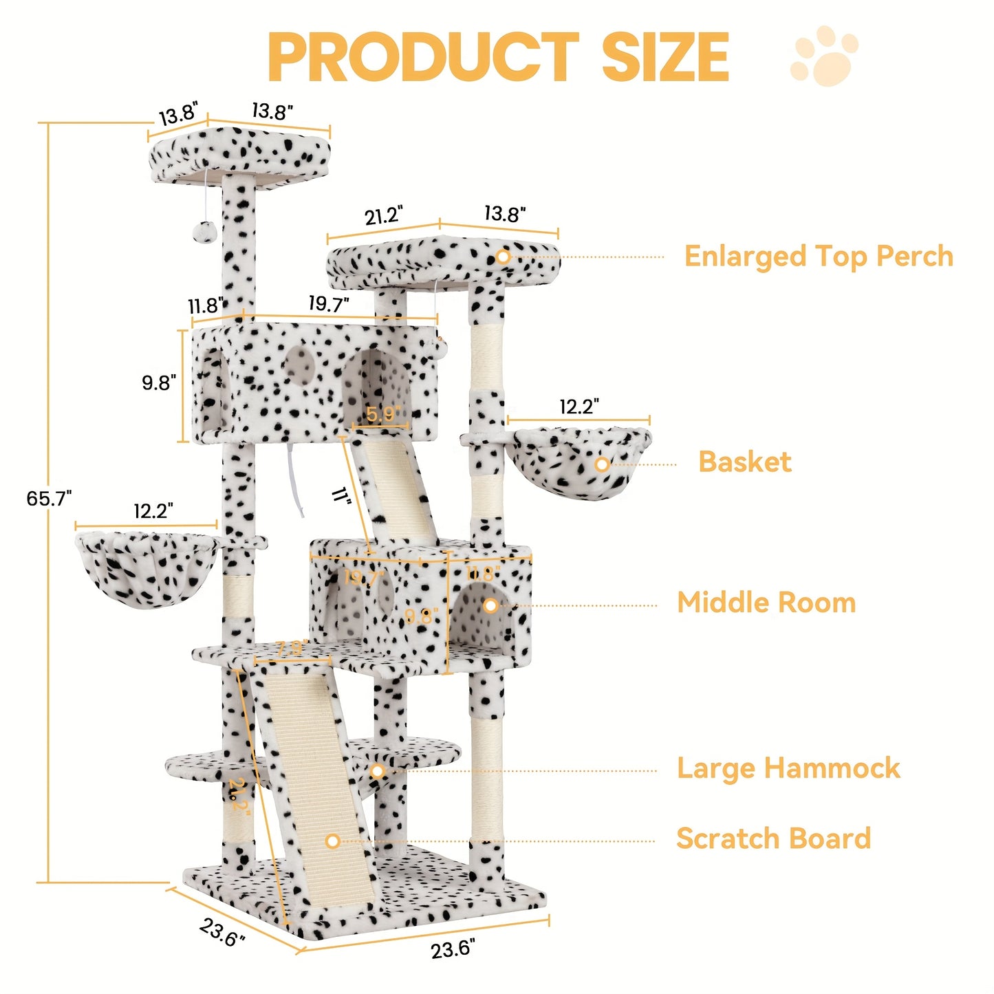 Multi-Level Cat Tree Tower for Indoor Cats – Space-Saving Modern Design with Plush Perches, Sisal Scratching Posts & Play Platforms
