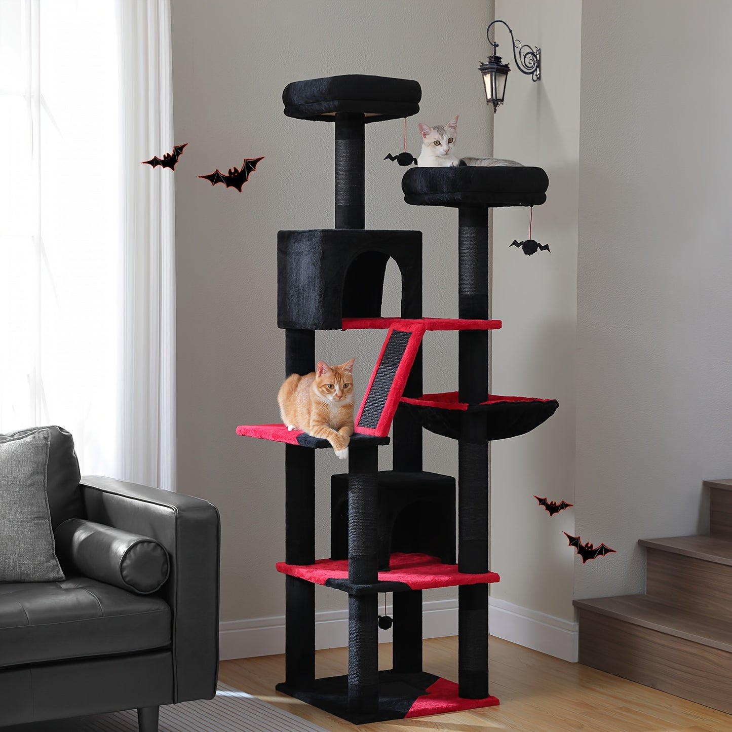 Tall Cat Tree 70.9"/ 45.7" Cat Tower - Multi-Level Activity Center For Indoor Cats With Metal Frame, Large Hammock, Dual Condo Houses, And Scratching Posts, Christmas Gift For Indoor Kittens & Cats
