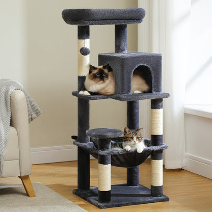 Tall Cat Tree 70.9"/ 45.7" Cat Tower - Multi-Level Activity Center For Indoor Cats With Metal Frame, Large Hammock, Dual Condo Houses, And Scratching Posts, Christmas Gift For Indoor Kittens & Cats