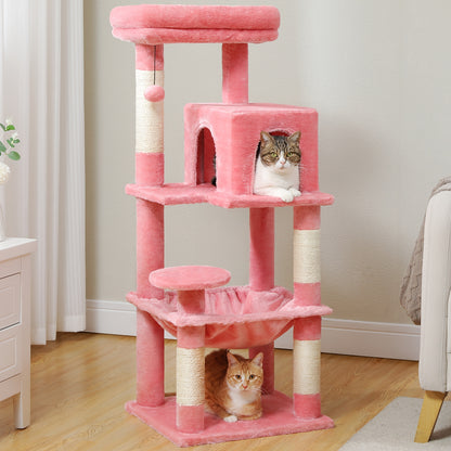 Tall Cat Tree 70.9"/ 45.7" Cat Tower - Multi-Level Activity Center For Indoor Cats With Metal Frame, Large Hammock, Dual Condo Houses, And Scratching Posts, Christmas Gift For Indoor Kittens & Cats