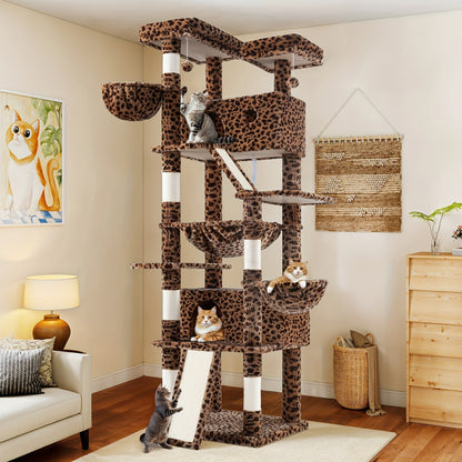 Multi-Level Cat Tree Tower for Indoor Cats – Space-Saving Modern Design with Plush Perches, Sisal Scratching Posts & Play Platforms