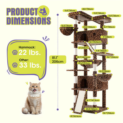 Multi-Level Cat Tree Tower for Indoor Cats – Space-Saving Modern Design with Plush Perches, Sisal Scratching Posts & Play Platforms