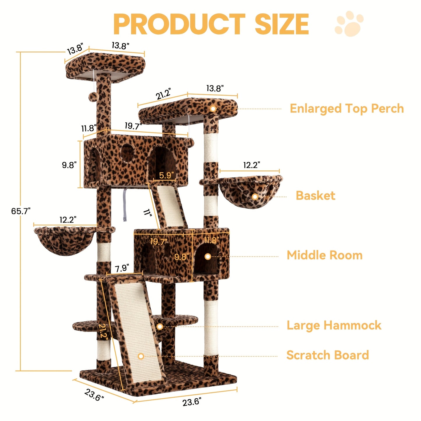 Multi-Level Cat Tree Tower for Indoor Cats – Space-Saving Modern Design with Plush Perches, Sisal Scratching Posts & Play Platforms