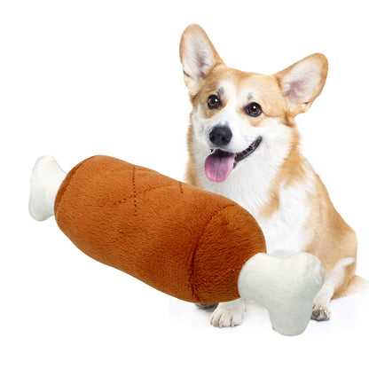 Dog Cat Fleece Toys Elephant Duck Pig  Chicken Legs  Pet Funny Plush Toys Fit for All Pets Popular Squeak Chew Sound Dolls