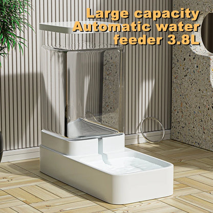 Large Capacity Automatic Gravity Pet Feeder and Water Dispenser Dual Bowl Leak Proof for Cats Dogs Home Travel Feeding Station