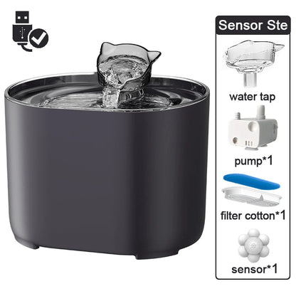 2.2L Intelligent Cat Water Fountain,Pet Water Dispenser With Filter,Dog Drinking Fountain For Cats,Ultra Quiet Water Pump