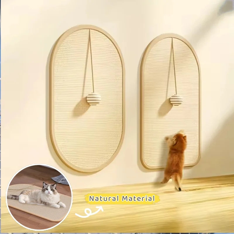 Natural Sisal Cat Scratcher Board Wall Sticker Sofa Protection Pad Wear-Resistant Durable Scratching Toy for Kittens