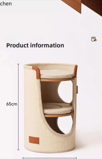 ZML cat climbing frame small apartment does not occupy a cat's nest, four-season household double-layer cat scratching bucket