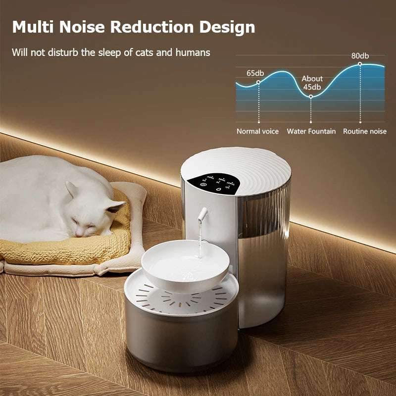 3000ML Pouring Cat Water Dispenser Smart Tilt Design Pet Water Fountain Separate Clean & Dirty Water For Cats and Small Dogs