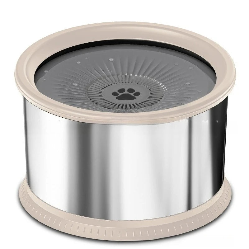 6.5L Dog Water Bowl No Spill Stainless Steel Slow Water Bowl Large Capacity No Splash Pet Slow Drink Feeder with Anti-Slip Mat