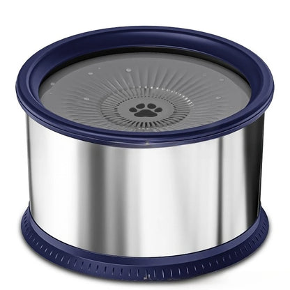 6.5L Dog Water Bowl No Spill Stainless Steel Slow Water Bowl Large Capacity No Splash Pet Slow Drink Feeder with Anti-Slip Mat