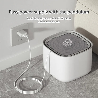 101oz/3L Pet Water Fountain Automatic Induction Circulating Filtering Cat Water Drinker USB Electric Mute Cats Water Dispenser
