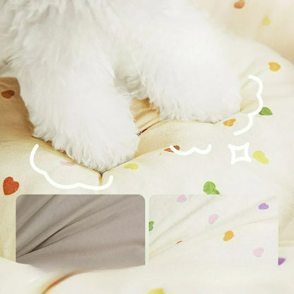 Cute Cat Bed Enclosed All-Season Pet Bed for Cats Small Dogs Nest Soft Skin-Friendly Fabric Comfortable Puppy House