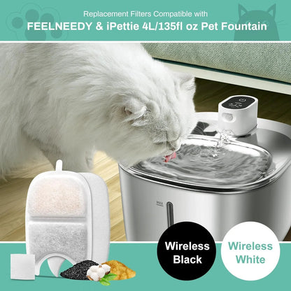 6/12PK Cat Fountain Filters & Sponges Replacement Kit, Universal Fit for Pet Water Fountain APETDOLA