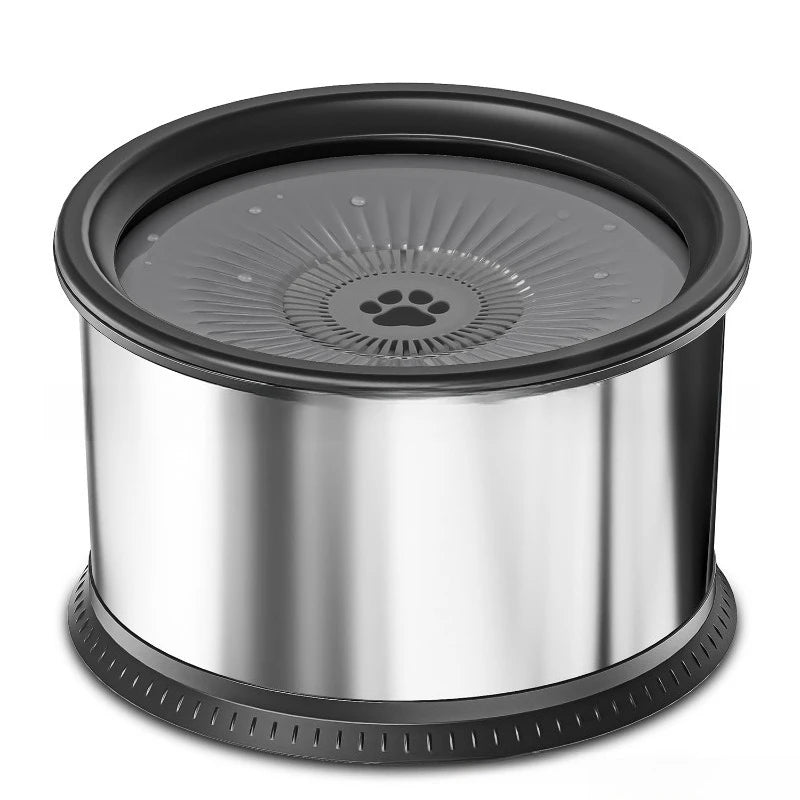 6.5L Dog Water Bowl No Spill Stainless Steel Slow Water Bowl Large Capacity No Splash Pet Slow Drink Feeder with Anti-Slip Mat