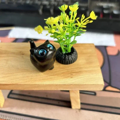 Charming Wooden Kitten Figurine Handcrafted Cat Decor for Home Perfect Gift Idea Cat Figurine Cat Accessories Decoration Crafts