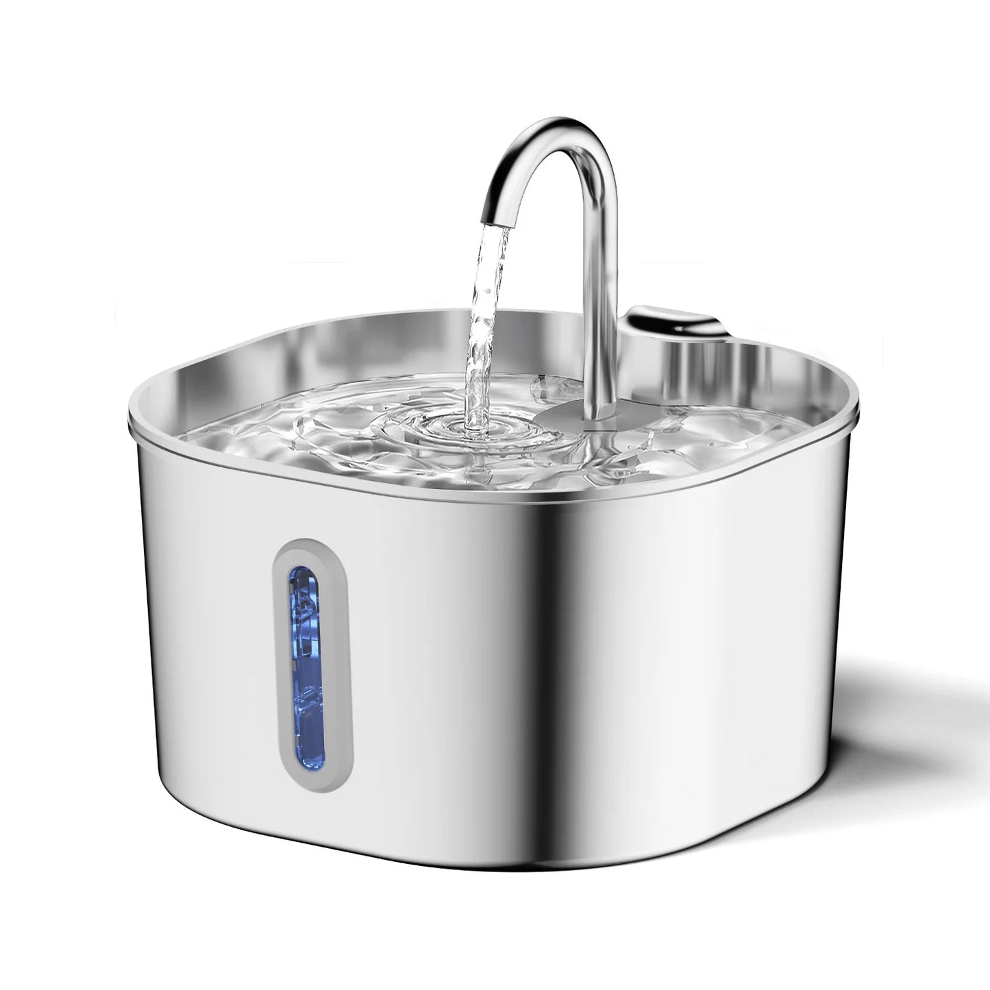 2.2L Stainless steel pet water fountain, artesian water fountain for cats, ultra-quiet water pump with filter