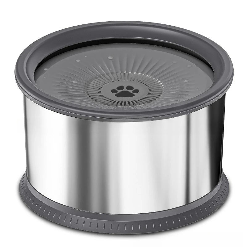 6.5L Dog Water Bowl No Spill Stainless Steel Slow Water Bowl Large Capacity No Splash Pet Slow Drink Feeder with Anti-Slip Mat