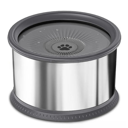 6.5L Dog Water Bowl No Spill Stainless Steel Slow Water Bowl Large Capacity No Splash Pet Slow Drink Feeder with Anti-Slip Mat