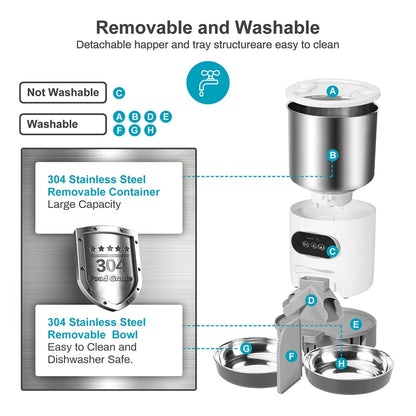 Automatic Pet Feeder For Cats WiFi Smart Swirl Slow Dog Feeder With Voice Recorder Large Capacity Timing Cat Food Dispenser