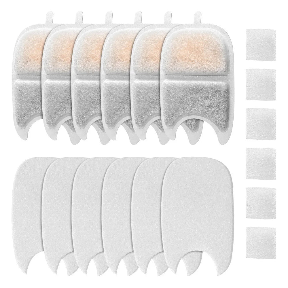 6/12PK Cat Fountain Filters & Sponges Replacement Kit, Universal Fit for Pet Water Fountain APETDOLA