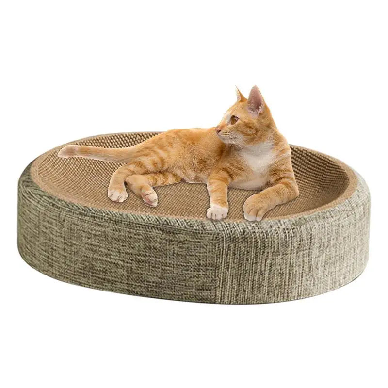 Oval Shaped Scratch Pad for Cats Sisal Scratching Cat Bed Multipurpose Pet Sleeping Mat Wear-Resistant Cat Scratch Bed Nest