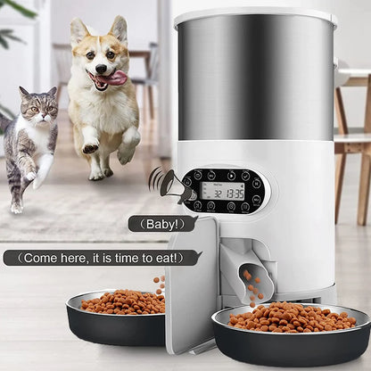 Automatic Pet Feeder For Cats WiFi Smart Swirl Slow Dog Feeder With Voice Recorder Large Capacity Timing Cat Food Dispenser