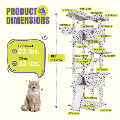 Multi-Level Cat Tree Tower for Indoor Cats – Space-Saving Modern Design with Plush Perches, Sisal Scratching Posts & Play Platforms