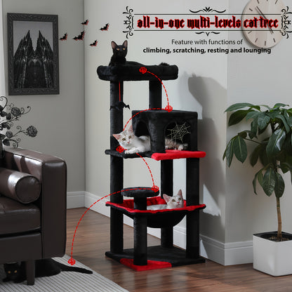 Tall Cat Tree 70.9"/ 45.7" Cat Tower - Multi-Level Activity Center For Indoor Cats With Metal Frame, Large Hammock, Dual Condo Houses, And Scratching Posts, Christmas Gift For Indoor Kittens & Cats