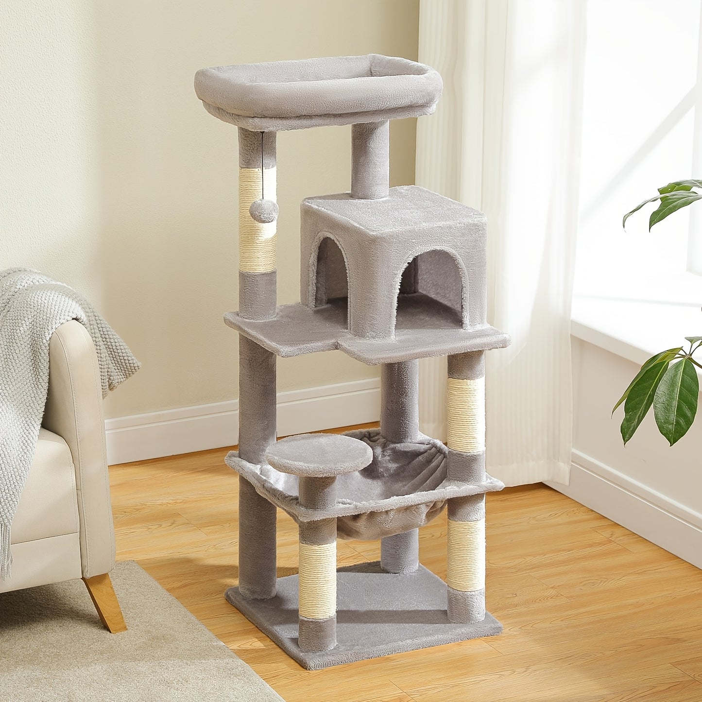 Tall Cat Tree 70.9"/ 45.7" Cat Tower - Multi-Level Activity Center For Indoor Cats With Metal Frame, Large Hammock, Dual Condo Houses, And Scratching Posts, Christmas Gift For Indoor Kittens & Cats