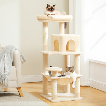 Tall Cat Tree 70.9"/ 45.7" Cat Tower - Multi-Level Activity Center For Indoor Cats With Metal Frame, Large Hammock, Dual Condo Houses, And Scratching Posts, Christmas Gift For Indoor Kittens & Cats